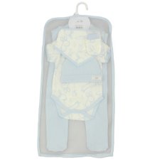 J13901: Baby Blue Bunny Waffle Fabric 5 Piece Net Bag Gift Set (0-9 Months)